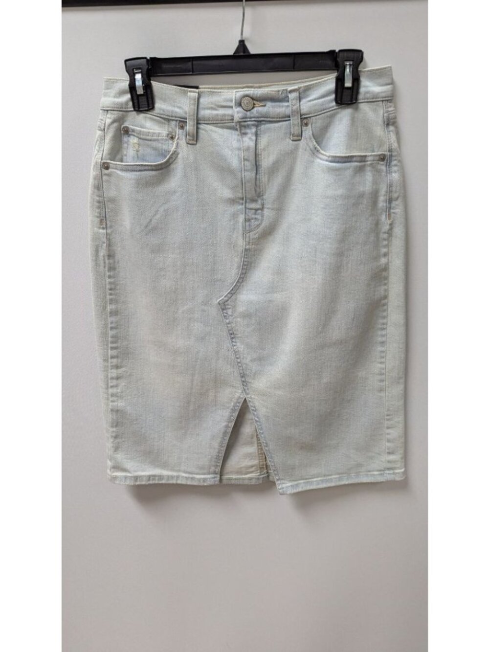 Banana Republic Light Wash Faded Midi Denim Skirt